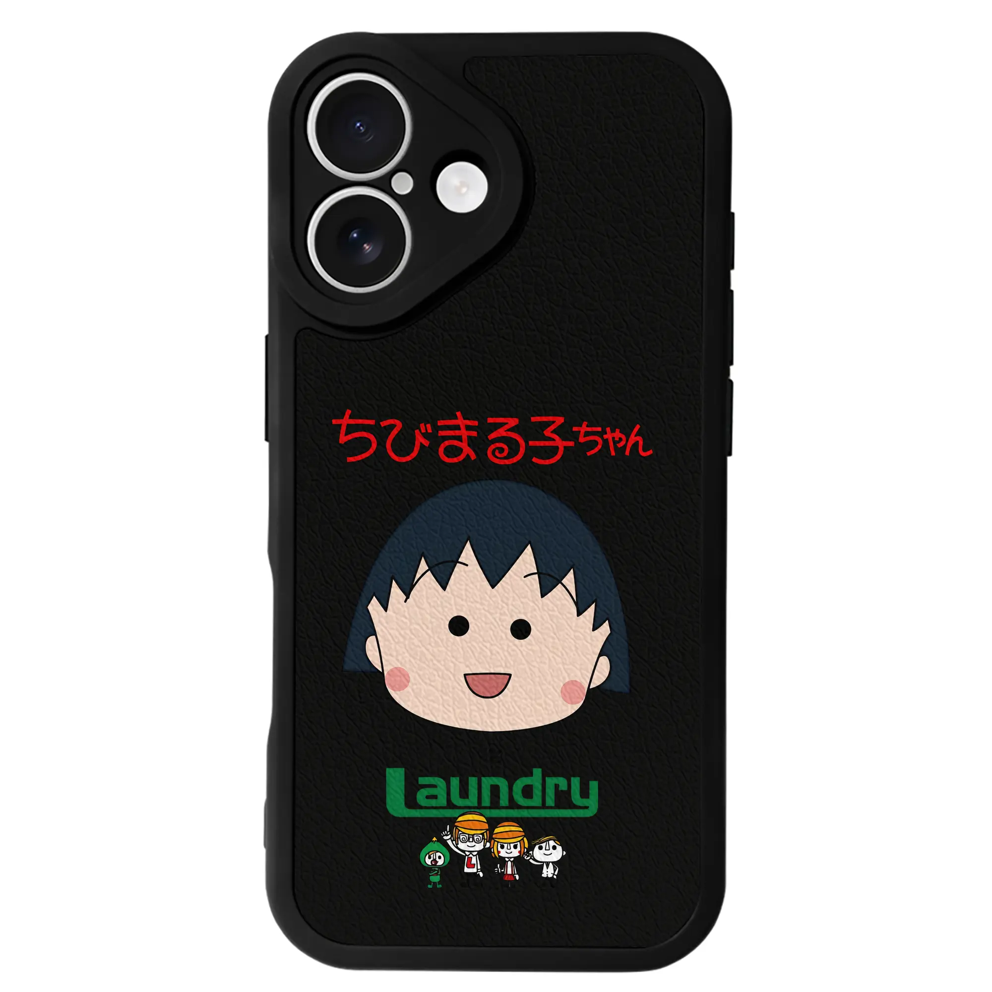 ちびまる子ちゃん グッズ さくら ももこ - IPhone 16シリーズ対応 ・ シリコンスマホケース ・ レザー調 ・ 高精度フィット ・ 耐衝撃 ・ ワイヤレス充電対応 ・ 精密カット